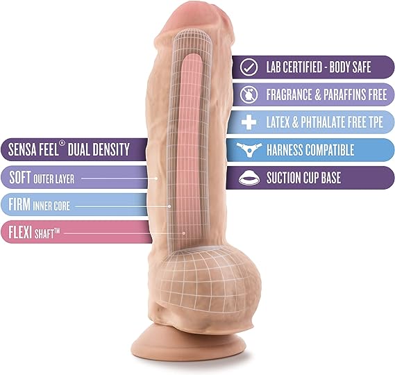 10" sensafeel dildo - big boy - vanilla