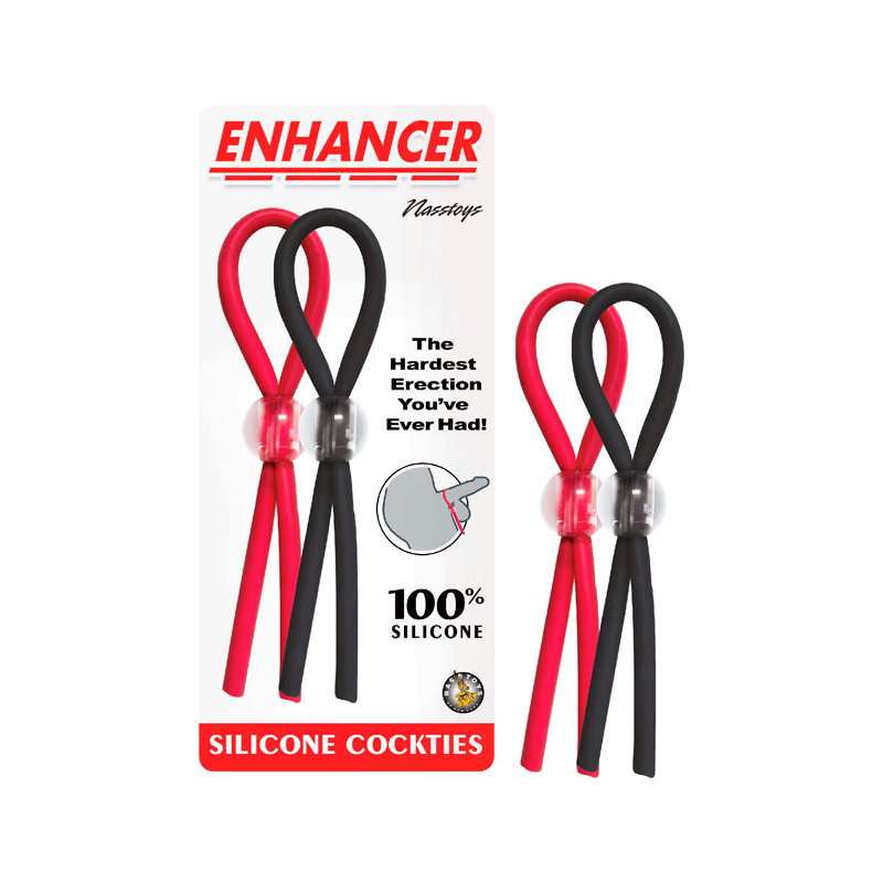 Silicone cockties - red & black