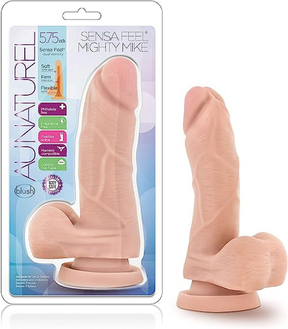 5.75" sensafeel dildo - mighty mike - beige