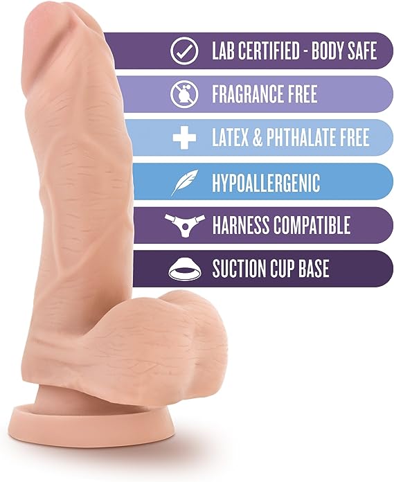 5.75" sensafeel dildo - mighty mike - beige