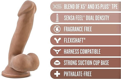 6.5'' sensa feel dildo - beige