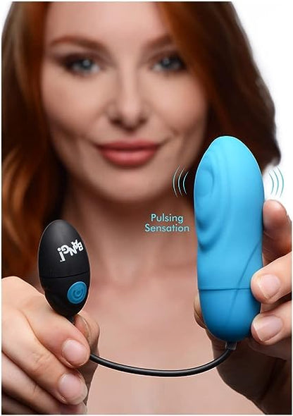 7X PULSING RECHARGEABLE SILICONE BULLET - BLUE