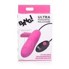 7X PULSING RECHARGEABLE SILICONE BULLET - PINK