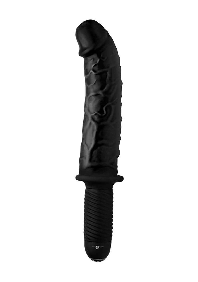 The Curved Dicktator Giant Dildo Thruster - Black