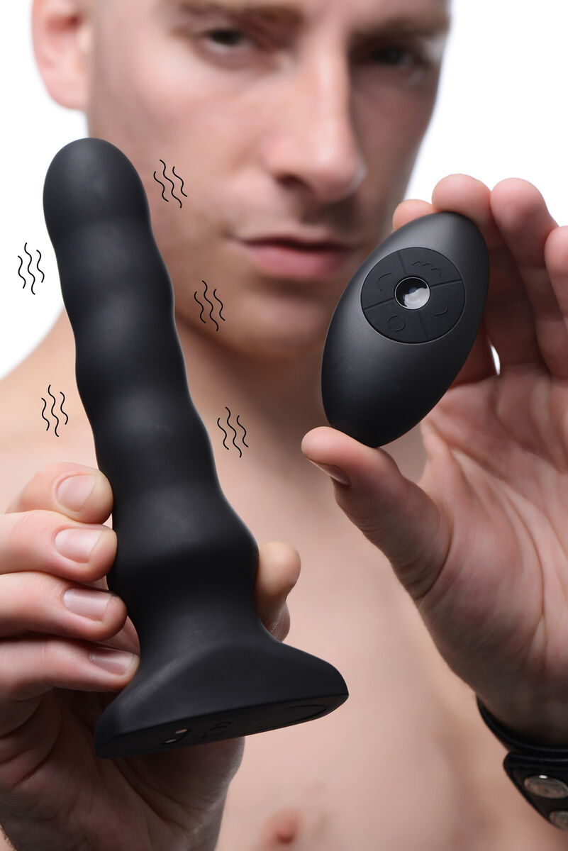 Silicone Vibrating & Squirming Plug with Remote Control