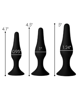 Triple Spire Tapered Silicone Anal Trainer Set