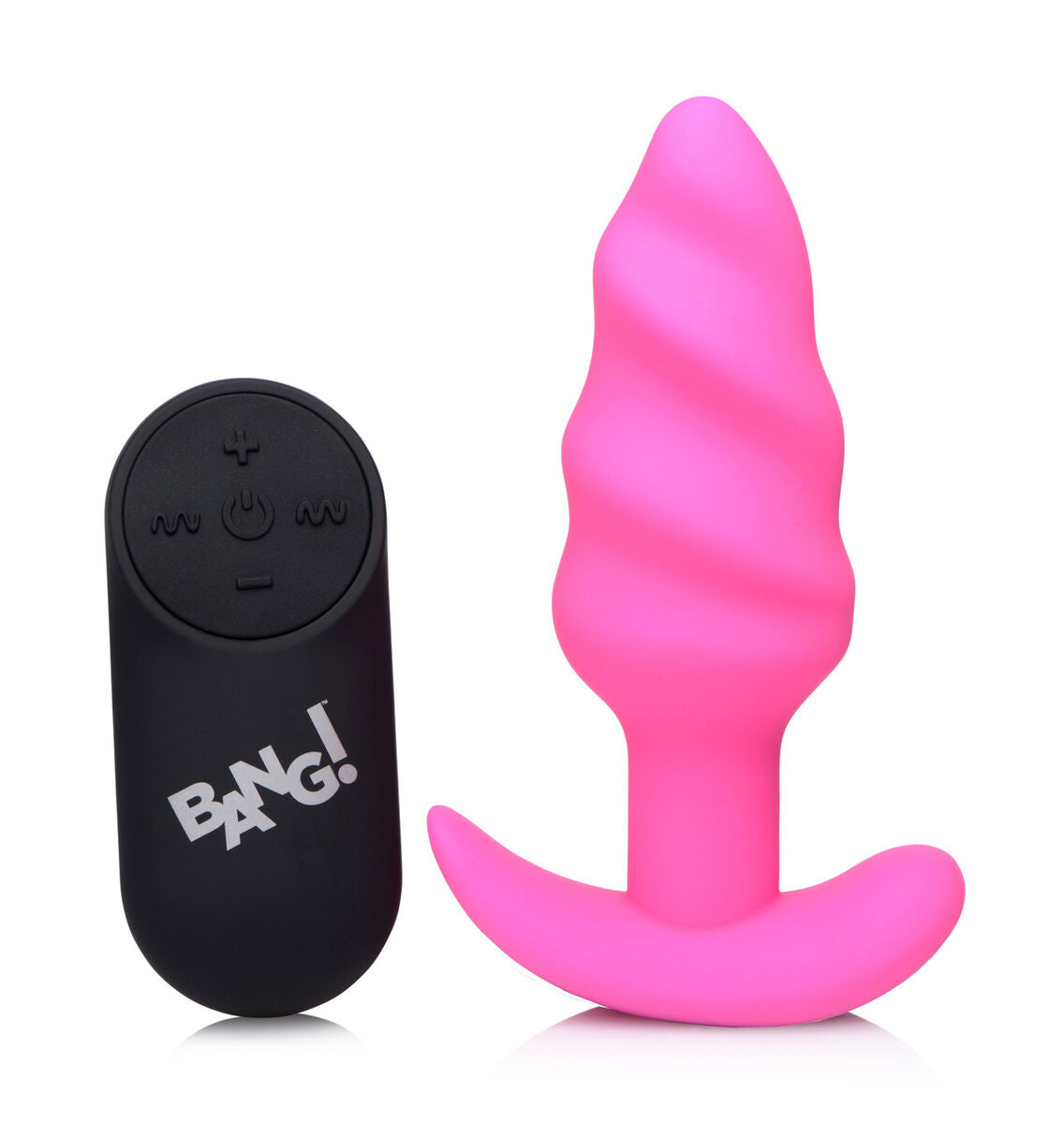 21X Vibrating Silicone Swirl Butt Plug w/ Remote C