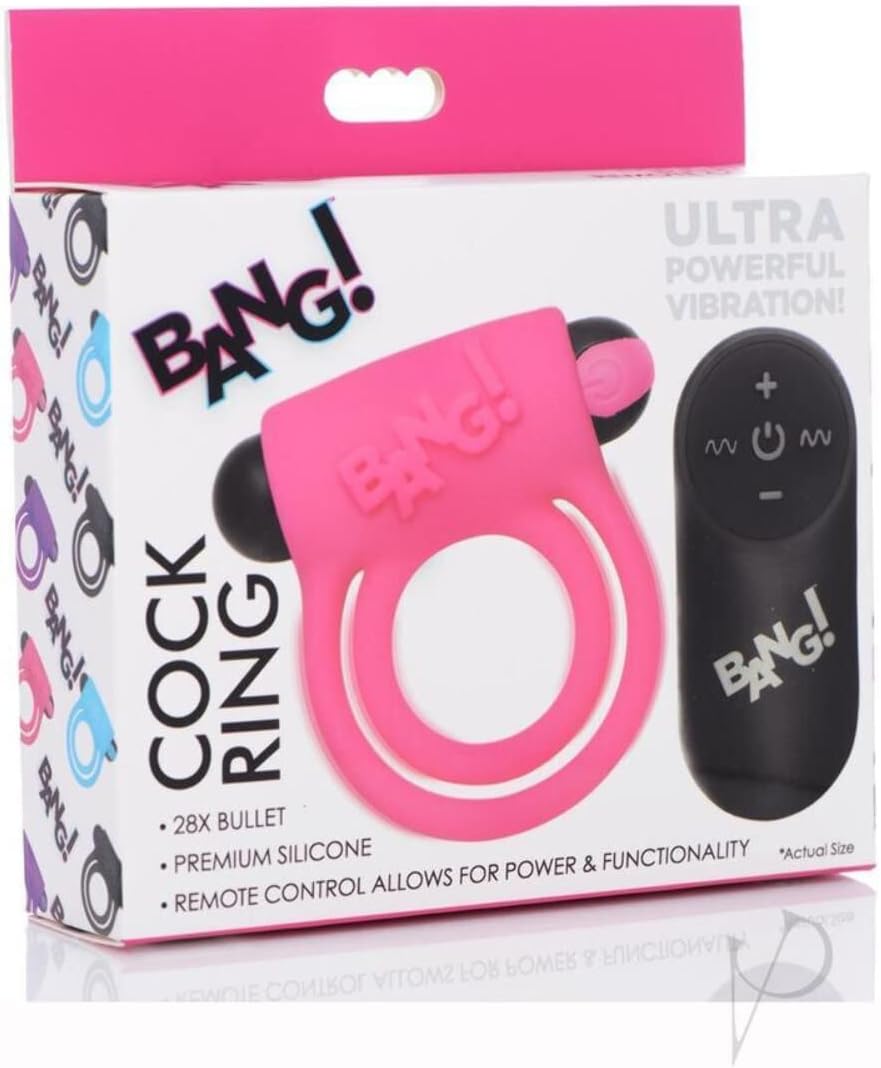 Silicone cock ring & bullet w/ remote control - pink