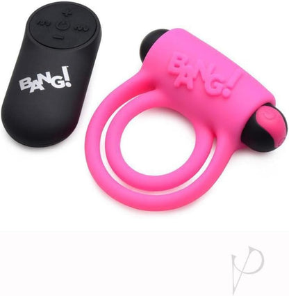 Silicone cock ring & bullet w/ remote control - pink