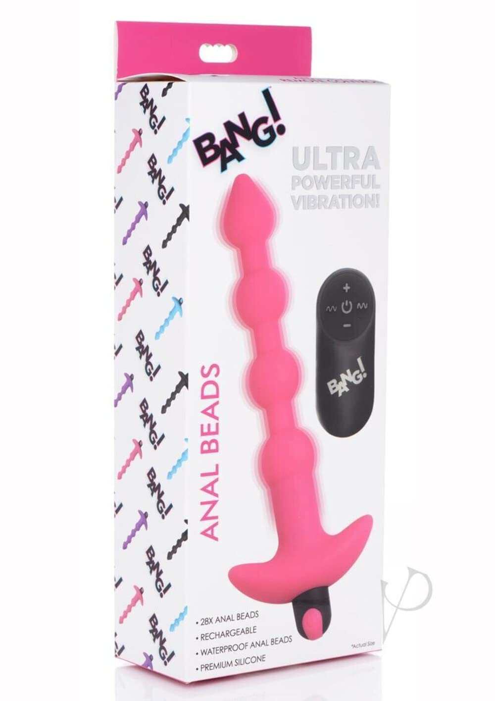 Vibrating Silicone Anal Beads & Remote Control - Pink"