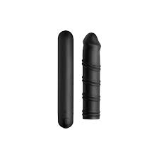 XL BULLET & SWIRL SILICONE SLEEVE - BLACK