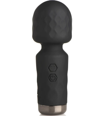 10X VIBRATING MINI SILICONE WAND - BLACK