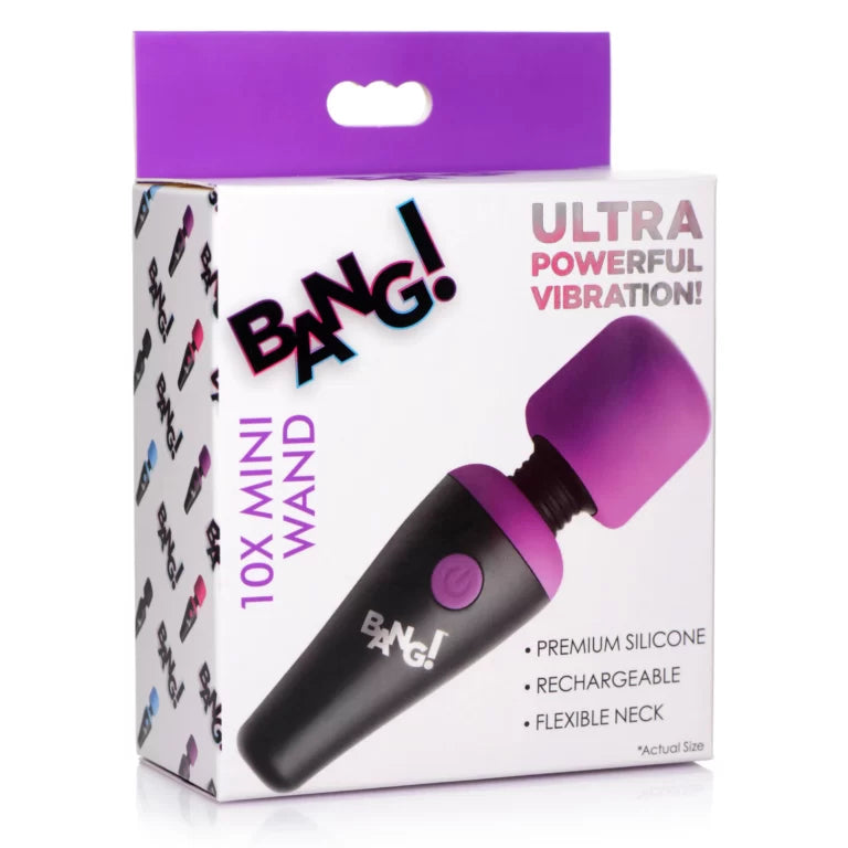 10X VIBRATING MINI SILICONE WAND - PURPLE