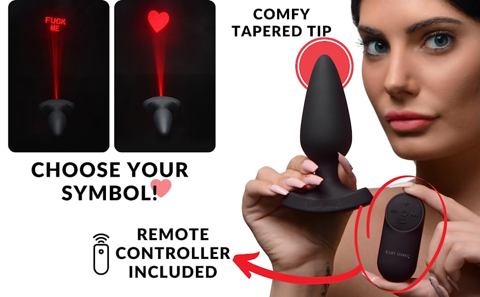 LASER HEART LARGE ANAL PLUG W/ REMOTE CONTROL