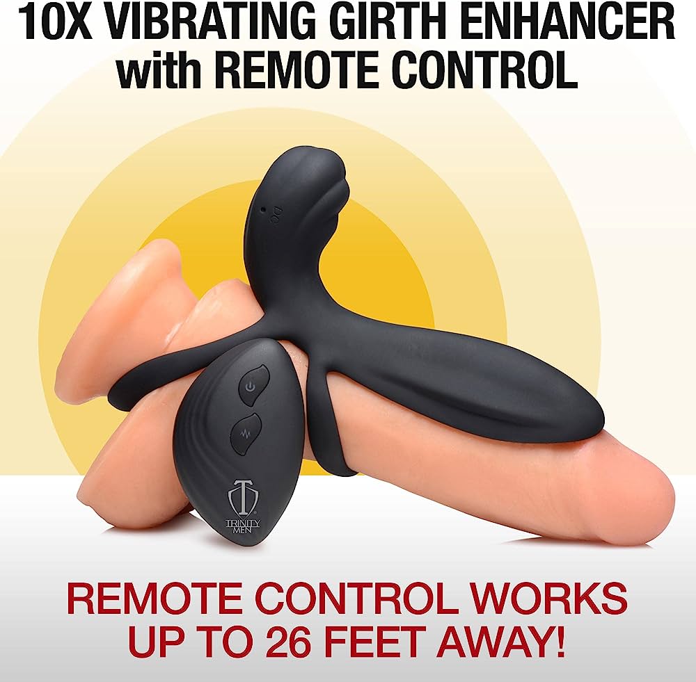 10X SILICONE VIBRATING GIRTH ENHANCER W/ REMOTE CONTROL