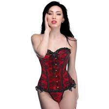 SCARLET SEDUCTION LACE-UP CORSET & THONG - MEDIUM