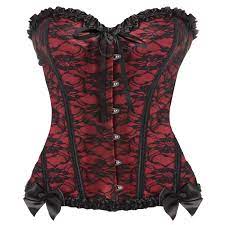 SCARLET SEDUCTION LACE-UP CORSET & THONG - MEDIUM