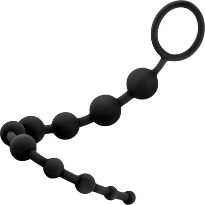 SILICONE 10 ANAL BEADS - BLACK