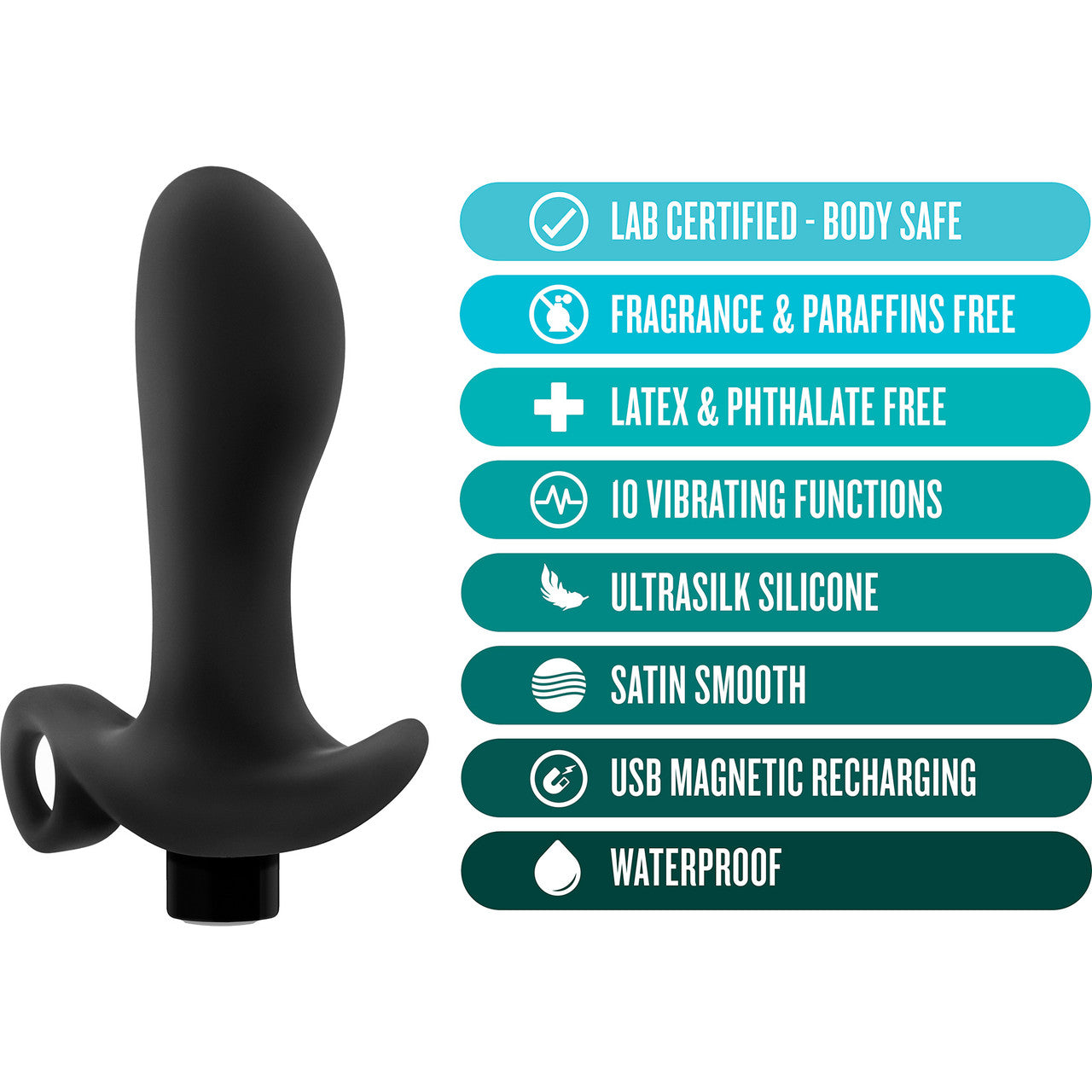 SILICONE VIBRATING PROSTATE MASSAGER 01 - BLACK