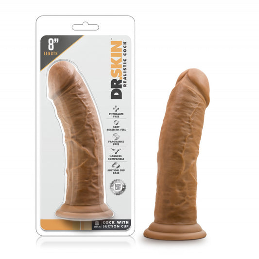 8" COCK WITH SUCTION CUP - MOCHA