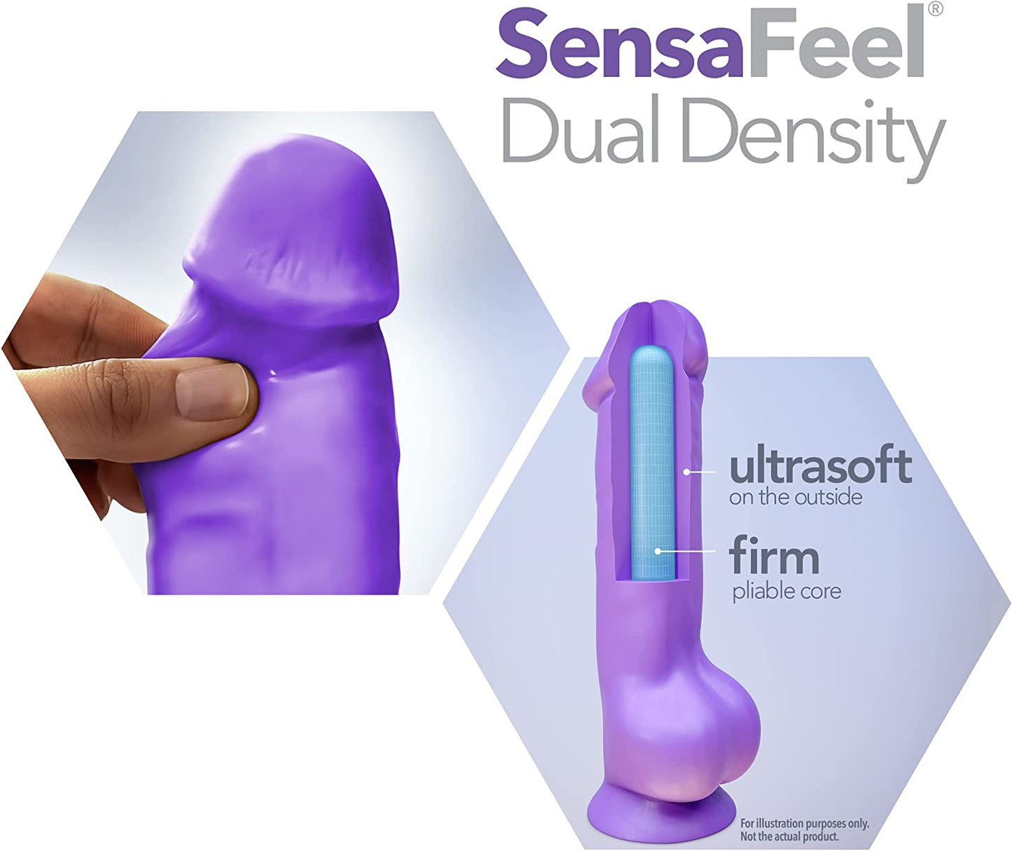 6" BOLD SENSAFEEL DILDO - DELIGHT - PURPLE