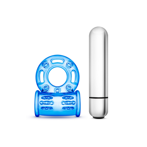 Vibrating bull ring - blue