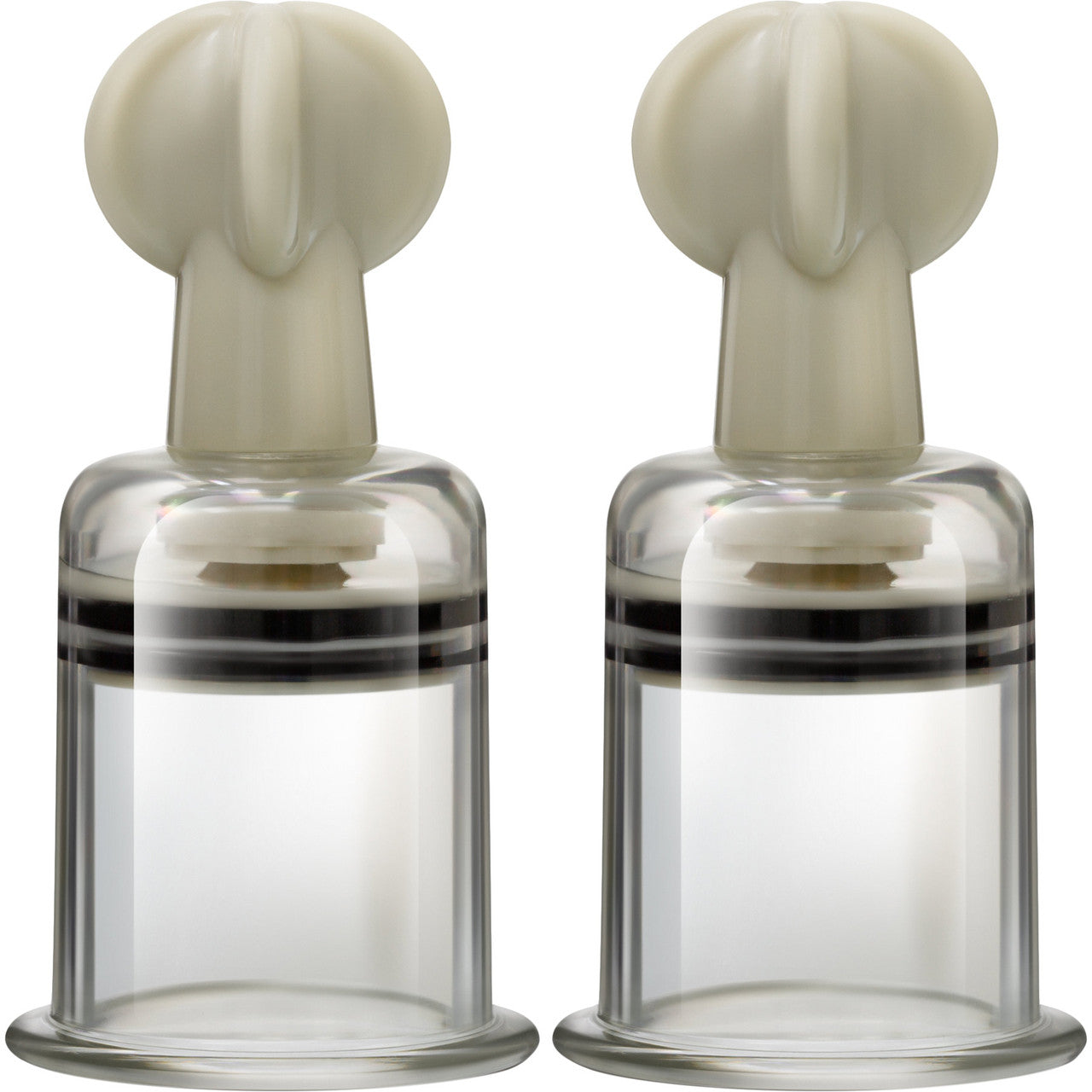 CLIT AND NIPPLE LARGE TWIST SUCKERS - SET OF 2 - CLEAR