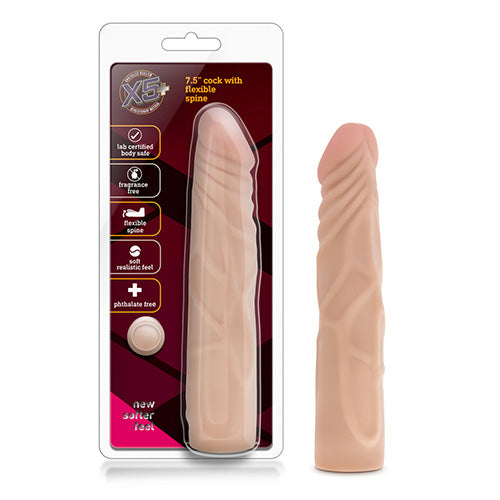 7.5'' COCK WITH FLEXIBLE SPINE - BEIGE