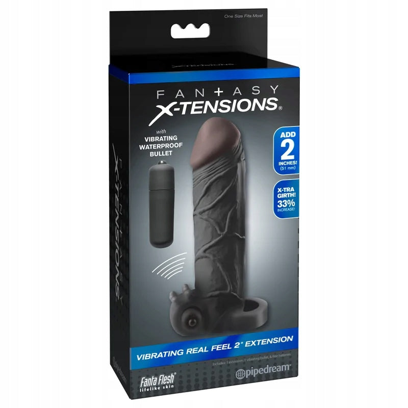 TENSIONS VIBRATING REAL FEEL 2" EXTENSION - BLACK