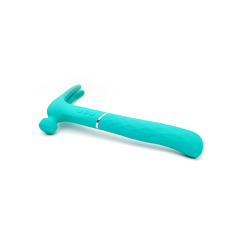 VIBRADOR DOBLE CON FORMA MARTILLO - VERDE