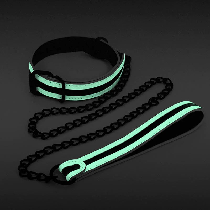 COLLAR AND LEASH - GREEN