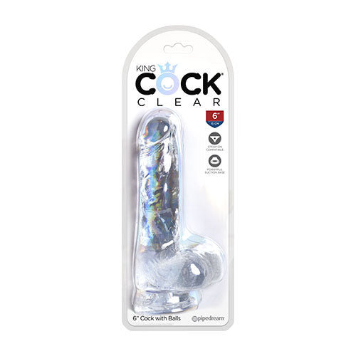 Clear 6"Cock With Balls