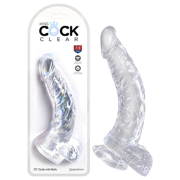 Clear 7.5" Cock With Balls