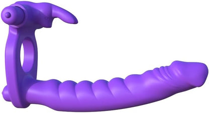 SILICONE DOUBLE PENETRATOR RABBIT - PURPLE