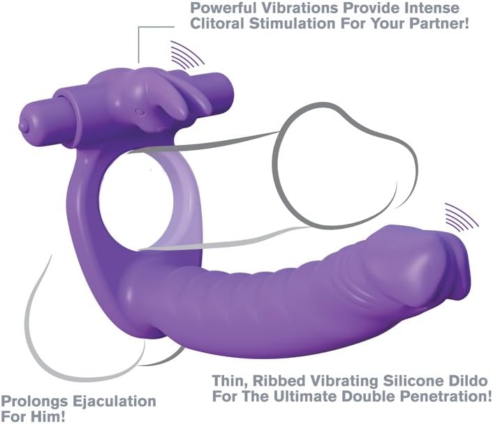 SILICONE DOUBLE PENETRATOR RABBIT - PURPLE