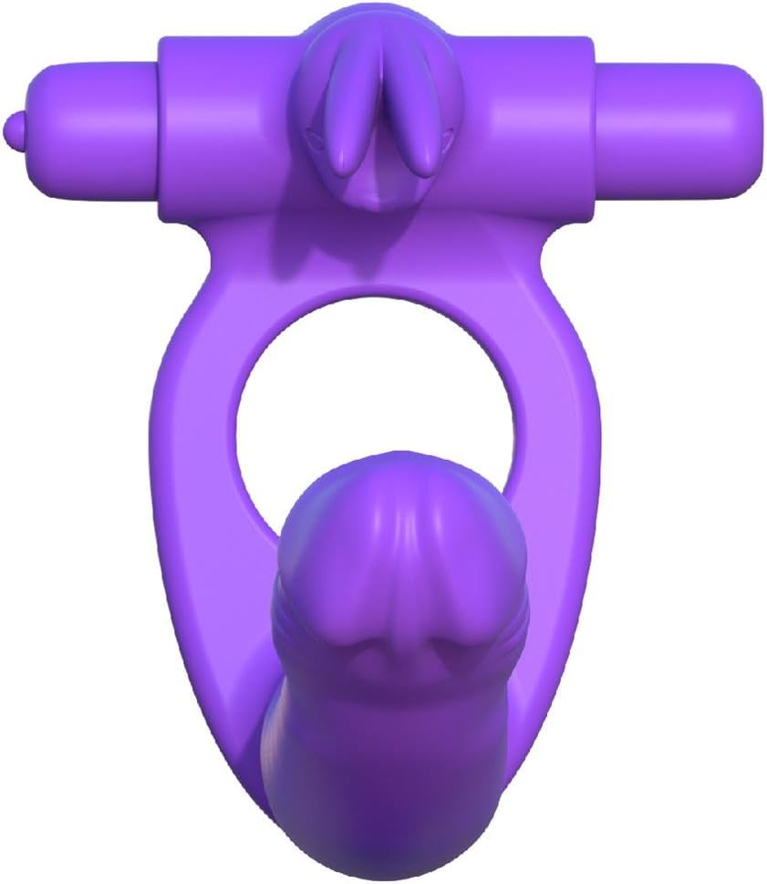 SILICONE DOUBLE PENETRATOR RABBIT - PURPLE