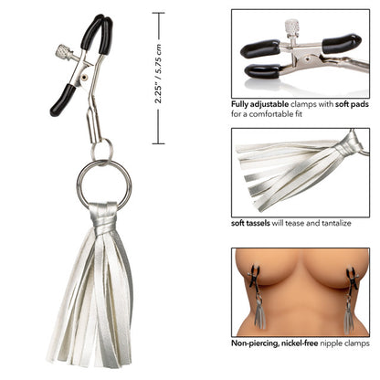 PLAYFUL TASSELS NIPPLE CLAMPS - SILVER