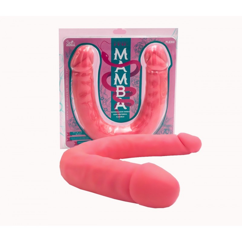 DILDO ROSA CON DOBLE VÉRTEBRA - PINK MAMBA