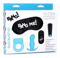 Silicone Cock Ring & Bullet w/ Remote Control - Blue