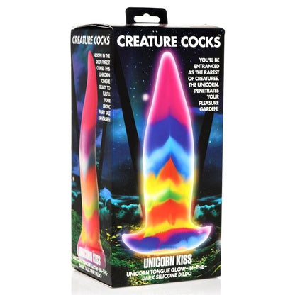 UNICORN KISS UNICORN TONGUE GLOW IN THE DARK SILICONE DILDO