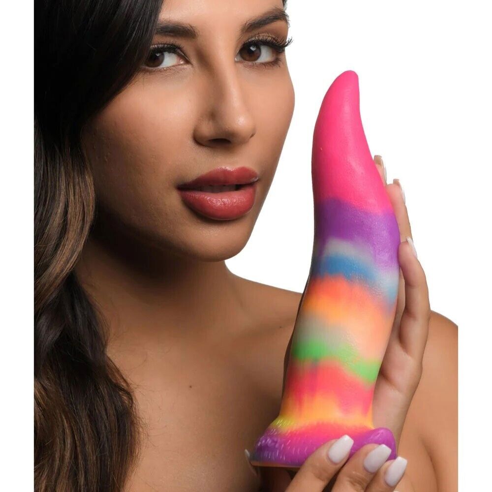 UNICORN KISS UNICORN TONGUE GLOW IN THE DARK SILICONE DILDO