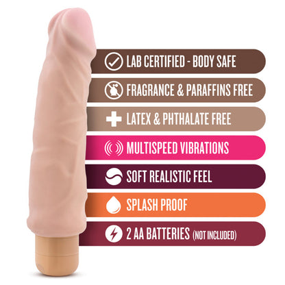 VIBRATING 9'' DILDO - BEIGE