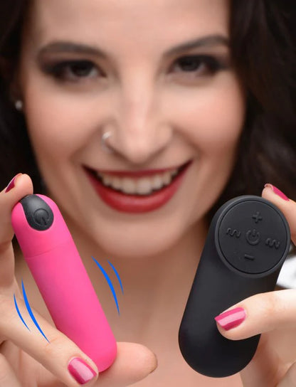 VIBRATING BULLET W /REMOTE CONTROL - PINK