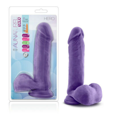 8" BOLD SENSAFEEL DILDO - HERO - PURPLE